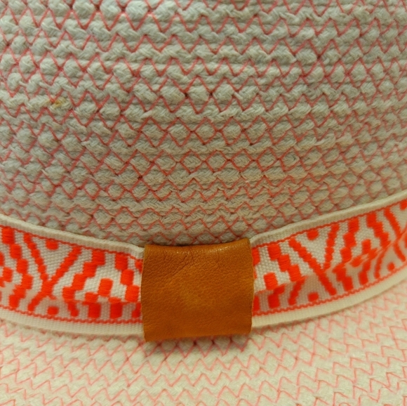 COPY-Anthropologie hatattack fedora sun beach Outdoor hat orange Tan color - Picture 3 of 9